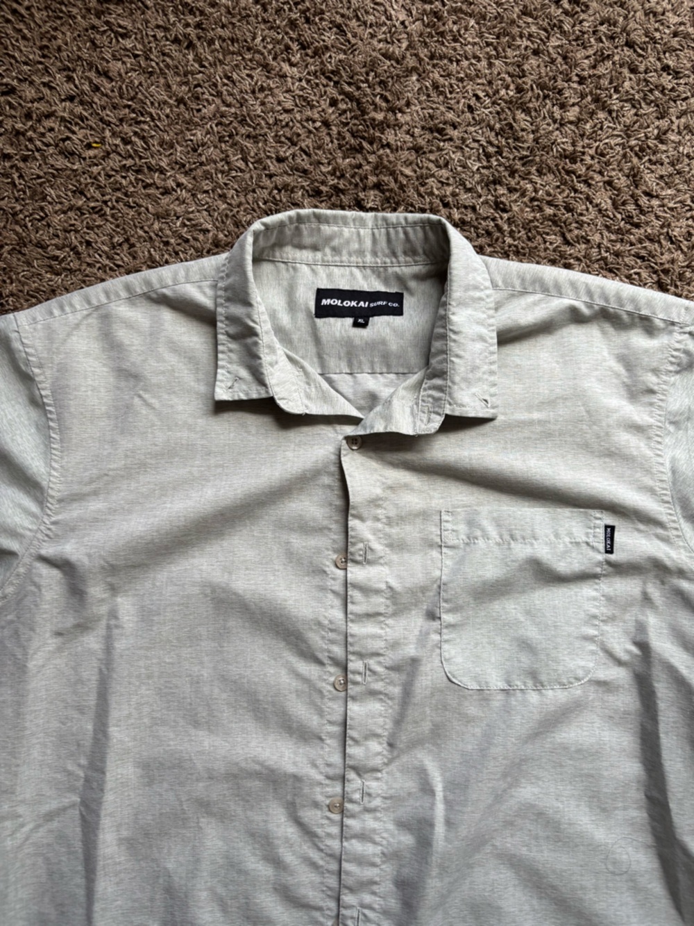 MoloKai Button-Up surf Shirt in Light Sage
